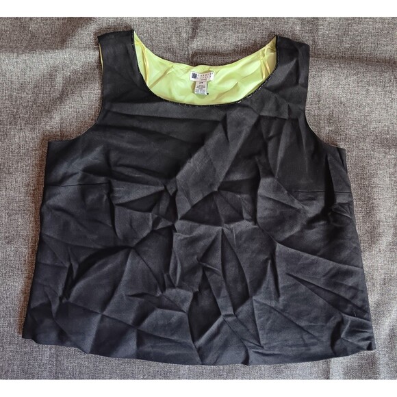 Shirt 20W New Womans Carol Little Black Green tank Zip Up Side Beaded - Picture 1 of 7